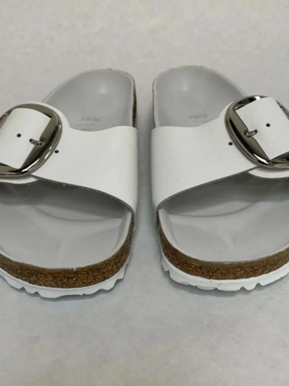Birkenstock Madrid Big Buckle White Natural Leather Exquisite Narrow Width